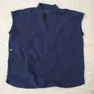 Figs Women's Navy Oversized Rafaela Scrub Top (Medium)